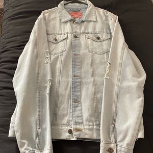Mens White Washed Jean Jacket